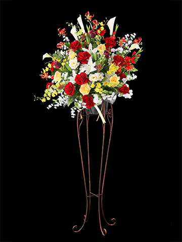インテリア造花フラワースタンド「赤バージョン」