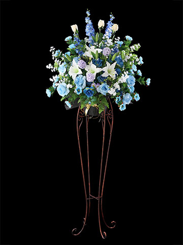 インテリア造花フラワースタンド「ブルーバージョン」